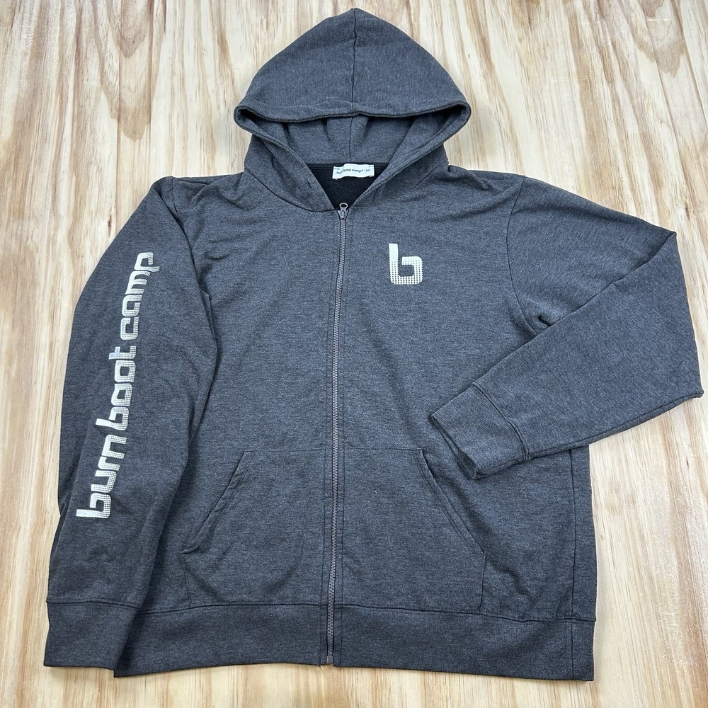 Burn Boot Camp Women's 3XL Gray Full Zip Hoodie Sweatshirt Athletic Workout